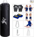 Punching Bag for Man Women Kids, Indoor/Garden Boxing Bag Unfilled Heavy Bag Set with Punching Gloves, Chain, Ceiling Hook for MMA, Kickboxing, Muay Thai, Karate, Taekwondo