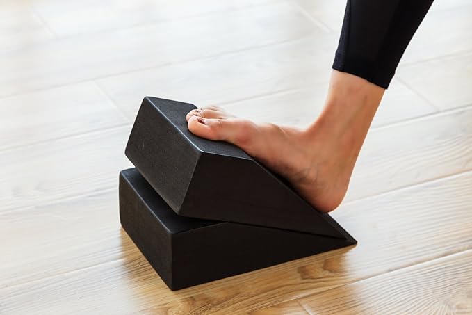 StrongTek Yoga Foam Wedge Blocks (Pair) Soft Wrist Wedge, Supportive Foot Exercise Accessories, Balance, Strength, Stretch, Pilate, Fitness, Squat, Pushup, Plank, EVA Riser Block