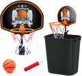 GYSH Trash Can Basketball Hoop，Clip On Any Bin or Behind The Door ! Mini Hoop with Backboard, Ball & Pump，Classroom, Office Toys for Adults, Great Birthday Gift Idea (Black)