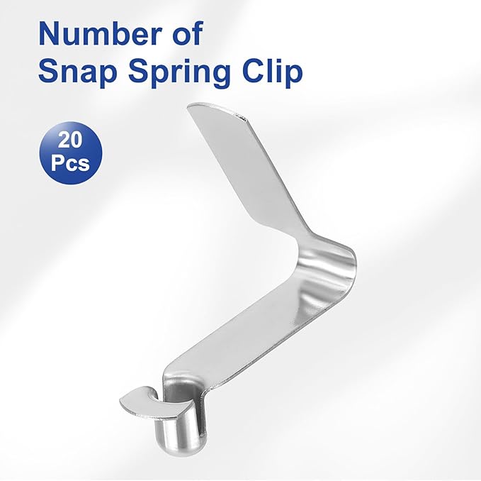 HARFINGTON Single Button Kayak Paddle Snap Spring Clip Spring Steel V-Shaped Hollow Lift Telescopic Locking Tube Pole Clips for Tent Umbrella Camping