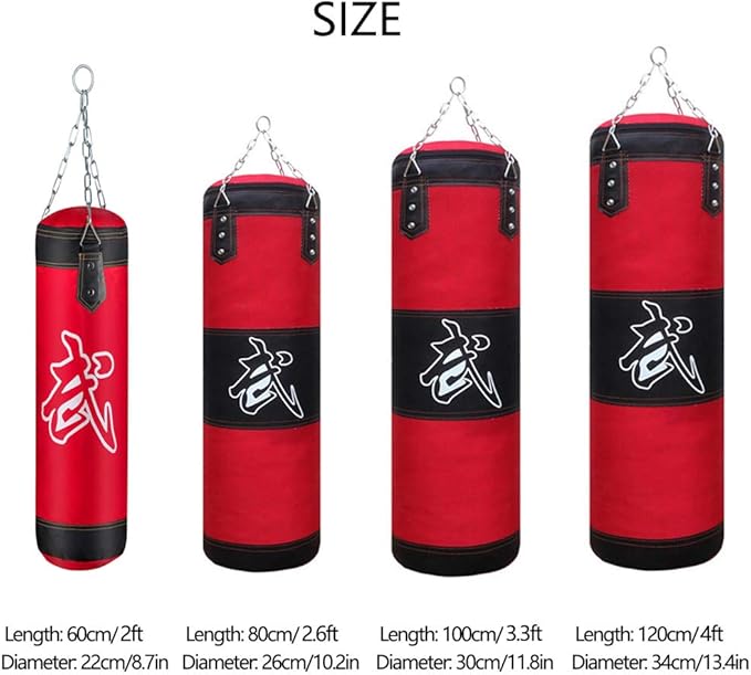 Punching Bag for Man Women Kids, Indoor/Garden Boxing Bag Unfilled Heavy Bag Set with Punching Gloves, Chain, Ceiling Hook for MMA, Kickboxing, Muay Thai, Karate, Taekwondo