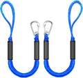 Bungee Dock Lines for Boats, 2 Feet, Pack of 2 (Blue)