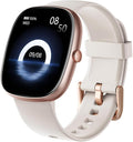 HUAKUA Smart Watches for Women Men (Answer/Make Calls), 1,85" HD Smart Watch for iPhone/Android Phones, Fitness Tracker with 100+ Sport Heart Rate/Sleep Monitor Pedometer IP68 Waterproof (Cream)