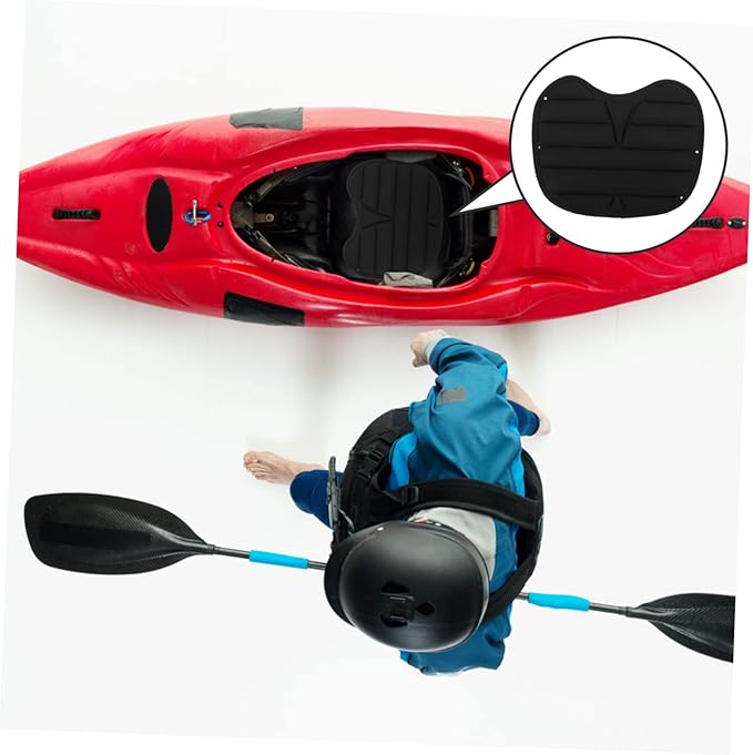 Lightweight Kayak Seat Cushion Pad Comfortable Ergonomic Design for Canoe Fishing Boat Compatible with Kayaks for Long Hours of Paddling Black