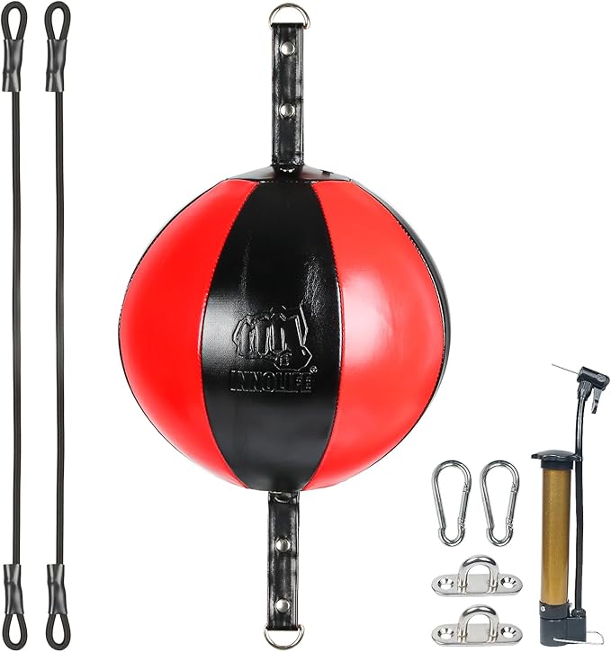 InnoLife Double End Punching Ball Striking Punching Bag Kit, Speed Striking Reflex Kit with Bungee Cords Perfect for Reaction, Agility, and Hand Eye Coordination Training