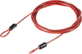 MECCANIXITY Security Steel Cable Lock, Safety Cable Flexible Wire Rope Luggage Lock 6.5feet 2.5mm Vinyl Coated Braided Steel with Double Loop for Bike Bicycle U-Lock Padlock Red