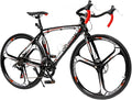 700C Wheel Road Commuter Bike, 14/21 Speed Shifter, Dual Disc Brakes Racing Bicycle with Light Aluminum Alloy Frame for Adult Men and Women