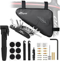 WOTOW Bike Tire Repair Tool Kit, Waterproof Frame Storage Bag & Mini Bike Pump & 16 in 1 Multitool & Bicycle Tyre Lever Patch Portable Repair Tool Accessories Set for Road Mountain BMX Cycling