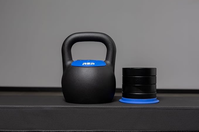Rep Fitness Adjustable Kettlebell with Matte Powder Coating – Quickly Select From Multiple KG or LB Weight Options for HIIT and Cross-Training Workouts