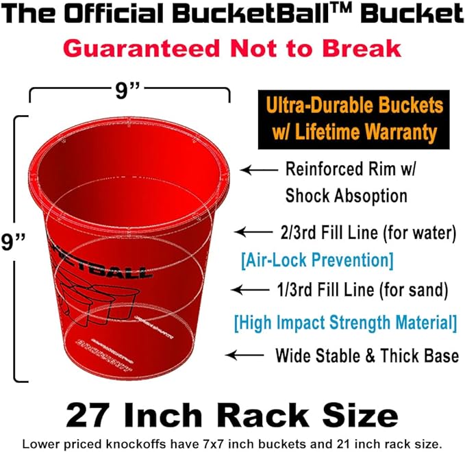 BucketBall | Team Color Edition | Combo Pack (Black/Yellow): Original Yard Pong Game: Best Camping, Beach, Lawn, Outdoor, Family, Adult, Tailgate, Jumbo, Giant Game