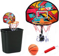 GYSH Trash Can Basketball Hoop,Clip On Any Bin or Behind The Door ! Mini Hoop with Backboard, Ball & Pump，Classroom, Office Toys for Adults, Great Birthday Gift Idea (Red)