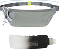 INOXTO Slim Running Belt Fanny Pack for Women and Men Sports Waist Bag Pack with 300ml Water Bottle for Running Walking Cycling Hiking Reflective Running Pouch Belt for All Phones (Gary)