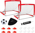 Kids Soccer Goals for Backyard - 4'x3' Soccer Nets, Stakes, Cones, Ball, Pump, Targets - Sturdy Mini Soccer Nets for Kids Ages 4-8 - Easy to Set Up Toddler Soccer Goal Set