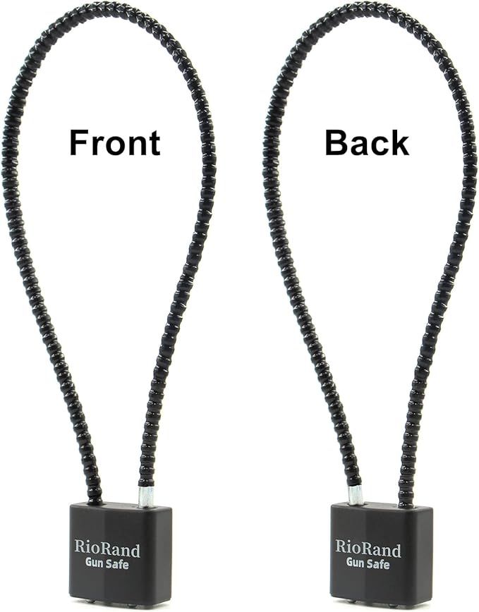 RioRand Keyed Cable Gun Locks Simple Operation 15" Compatible with Pistols, Handguns, Rifles, and Shotguns,Storage for Firearm Locking and Safety