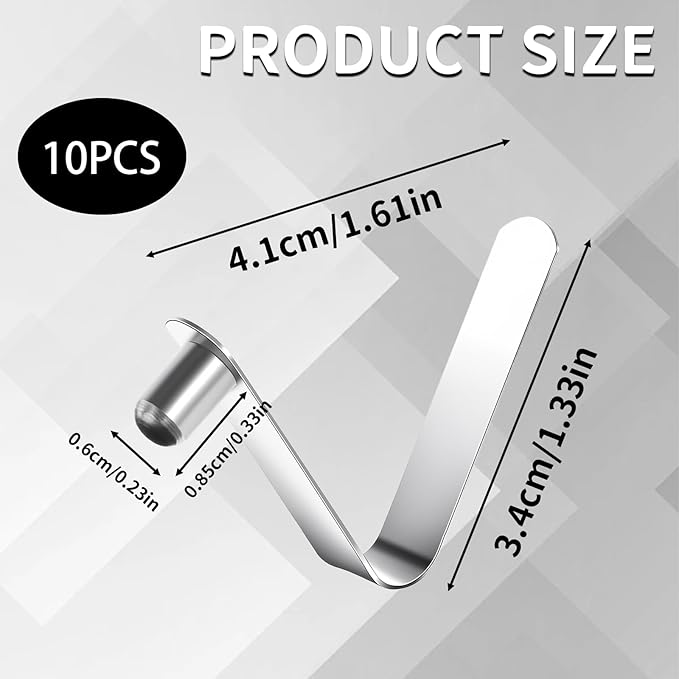 10 Pack Paddle Spring Snap Clips, Steel Push Button Clips for Kayak Paddles & Kayak Tent Pole Clip for Kayak Paddles, Camping Tents, Poles Snap-Locks for Tent Pole and Tube Pin Repair ﻿