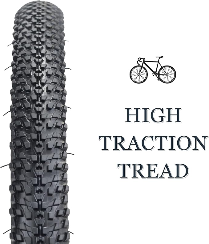 Mountain Bike tire, 24x1.95/26x1.95 Folding Replacement Bicycle Tires with Tire Levers and Tire Tubes, 24''/26'' Mountain Bicycle Tire for MTB Off-Road Bicycle Cycling