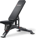 Adjustable Weight Bench with 1400LB Capacity for Home Gym,Heavy Duty Bench,Adjustable Foldable Decline Bench Press, Incline Flat Sit-Ups - Best Home Workout Equipment with Wheels,Black