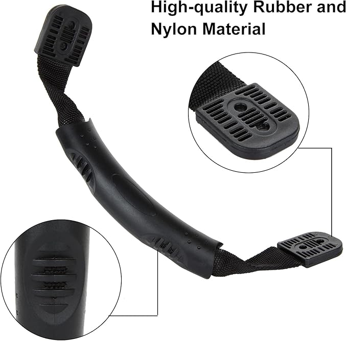 8 Pack Kayak Handles Replacement, Heavy Duty Kayak Carry Handles, Durable Canoe Boat Side Mount Handle Accessory Kit for Kayaks Boat Suitcase Luggage, Black, Including 40 Mounting Screws