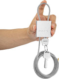 Adjustable Cable Locks with 3 Keys | L 6.56ft x D 1/6in Aluminum Steel Cable Padlock for Bikes, Gate, Lockers & Outdoor Gear | Keyed Different & Silver