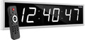 Ivation Huge Oversized 48" Large Digital LED Clock | Big Digital Clock w/Multi-Function Display – Stopwatch, Timer, Alarms, Temp & Date | 6 Brightness Levels, Time Memory & Remote (White)