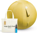 Balance Ball Chair for Office & Home - Ergonomic Exercise Ball for Posture & Back Pain Relief, Yoga Ball Chair - Sitting Ball with Washable Linen Cover