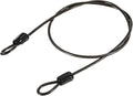 MECCANIXITY Security Steel Cable Lock, Safety Cable Flexible Wire Rope Luggage Lock 1.6feet 2.5mm Vinyl Coated Braided Steel with Double Loop for Bike Bicycle U-Lock Padlock Grey