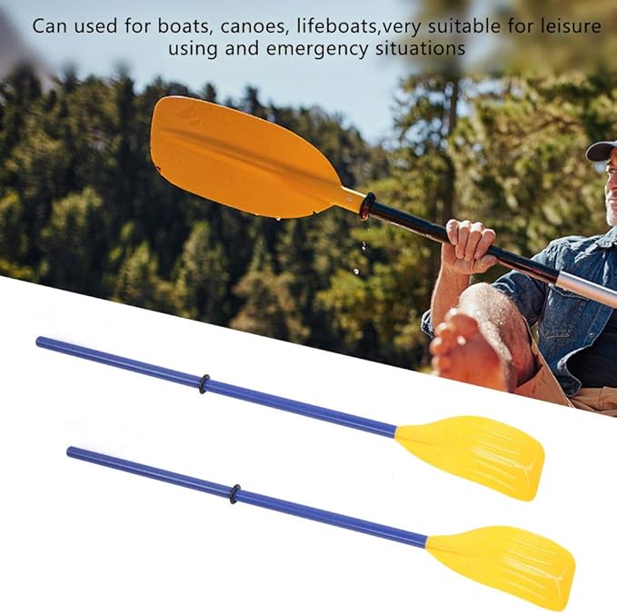 Kayak Paddles, Detachable Canoe Oars Inflatable Boat PVC Adjustable Fishing Water Sports Accessory Safety Paddleboard Blade for Recreational Kayaking Rubber Dinghy Boating Outdoor Lifeboats Rafting