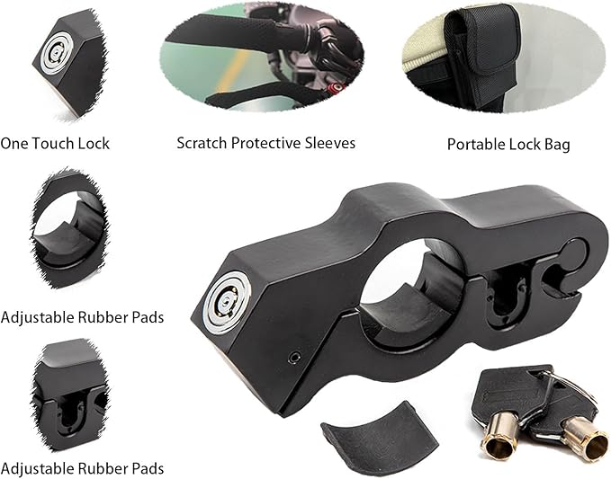 Motorcycle Brake Lock, Heavy Duty Motorcycle Locks Anti Theft, Motorcycle Accessories for Moped Dirt Bike Scooter and ATV