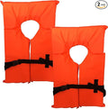 2 Pack Coast Guard Approved Life Jackets. High Visibility Color Type II Keyhole Life Vest in Classic May West Style. Compliance Flotation Device