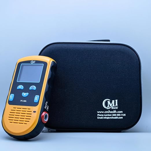 CMI Health Rechargeable Pulse Oximeter - Continuous Children Monitoring (33 to 88 lbs) & Adult Finger Spot-Checking - Adjustable Alarm for Pulse Rate and SpO2 Levels - Carry Case