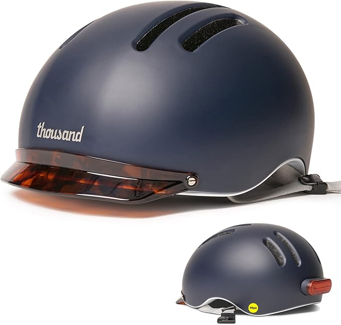 Thousand Chapter MIPS Adult Bike Helmet - LED Tail Light, Cycling & Bicycle Safety Certified, Lightweight & Low Profile, Men & Women, Lockable PopLock