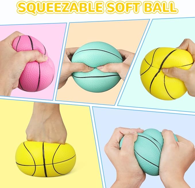 5" Mini Foam Basketballs for Mini & Over The Door Hoops, 3 Pack Replacement Balls for Kids Toddler Beach Indoor Outdoor Sport Game Gift Set (Pink)