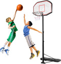 Giantex Portable Basketball Hoop 10 Ft, Adjustable Height 6.5-10 Ft, 43 Inch Backboard Basketball Goal, Suit for Court, Driveway, Garage, Indoor Outdoor Basketball Hoop for Kids, Youth, Junior