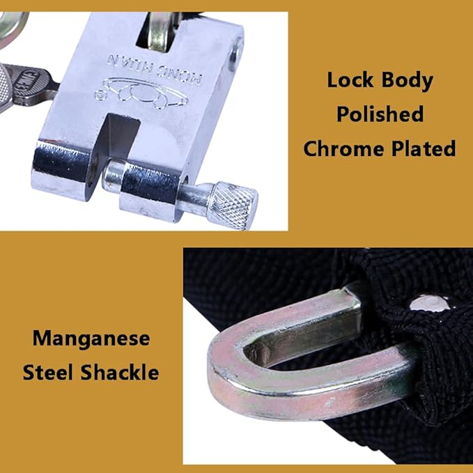Bicycle Chain Lock Heavy Duty Safety Padlock Metal Chain Cloth Square Head Chain Lock Bicycle General Anti-Theft Lock (60CM), 26 * 60cm/(10" * 1.9 Ft)