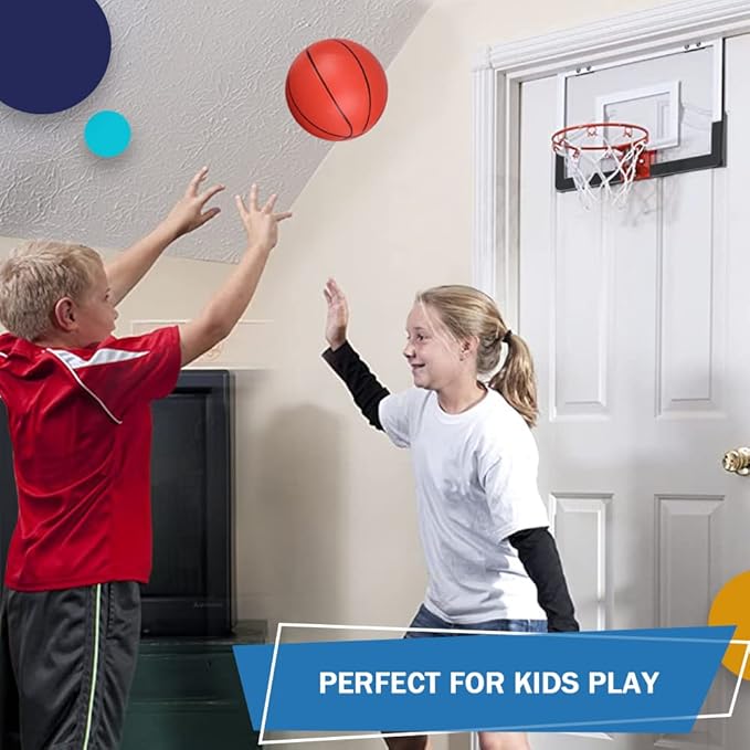 Dilabnba 6'' Mini Replacement Basketballs for Indoor Basketball Hoop, Kids Adults Red Soft Rubber Ball for Coutyard Pool Beach Over Door Basketball Hoop, 6PCS Toddler Child Small Balls with Air Pump