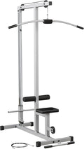 Powerline by Body-Solid LAT Pull Down Machine - Home Gym with High & Low Pulleys, Heavy Gauge Steel Construction, Includes LAT and Low Row Bars, Silver/Black