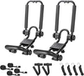 DRSPORTS Double Folding J-Bar Rack for Kayak Carrier Canoe Boat Paddle Board Surfboard Roof Top Mount on Car SUV Truck Crossbar (1Pair)