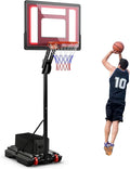 Goplus Portable Basketball Hoop Outdoor, 5FT-10FT Height Adjustable Basketball Stand System with Shatterproof Backboard, Weighted Bag, Indoor Outside Court Basketball Goal for Kids Youth