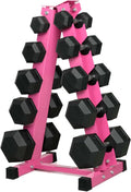 RitFit 250LB/300LB Rubber Hex Dumbbell Sets with Weights Rack, Multiple Color Choices Available, Great Gym Equipment for Home, Strength Training, Workouts