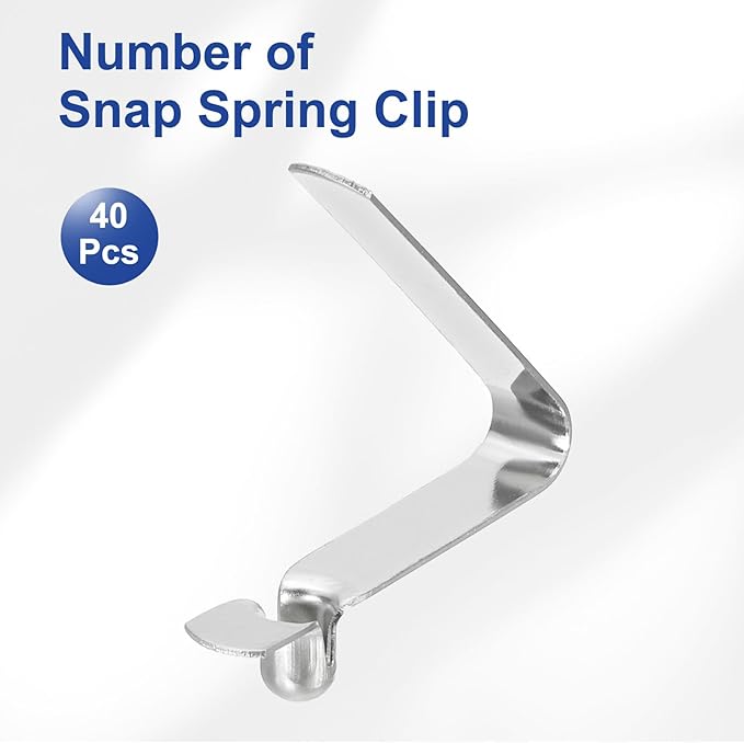 HARFINGTON Single Button Kayak Paddle Snap Spring Clip Spring Steel V-Shaped Hollow Lift Telescopic Locking Tube Pole Clips for Tent Camping
