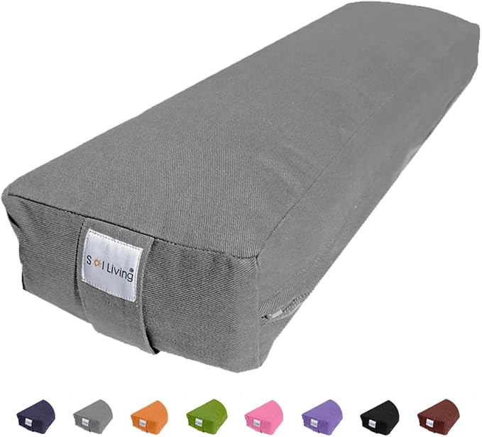Sol Living Yoga Bolster Pillow Rectangular Meditation Cushion Cotton Meditation Accessories for Restorative Yoga Meditation Pillow Yoga Pillow Firm Body Pillow Bolster Pillow for Legs Removable Cover