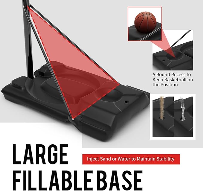 Giantex Portable Basketball System, Height Adjustable 8.5-10 Ft Outdoor Indoor Basketball Stand for Kids Youth, 39 Inch Backboard
