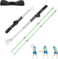 Retractable Golf Swing Training Aid, Click Stick Golf Swing Trainer, Non-Slip Golf Grip, Golf Alignment Sticks & Arm Band, Indoor Outdoor Golf Practice Accessories for Golfers
