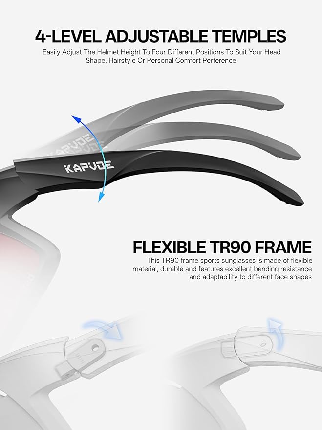 KAPVOE Polarized Cycling Glasses Men Women Sports Sunglasses for Mountain Bike Running Fishing Baseball K383
