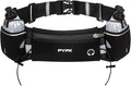 PYFK Upgraded Running Belt with Water Bottles, Hydration Belt for Men and Women, Water Bottle Holder Running Pouch Belt, Fanny Pack Fits 7 inches Phones, Waist pack for Running Hiking Climbing