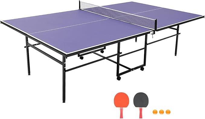 Garvee Portable Ping Pong Table,9FT/8FT /6FT Professional Indoor/Outdoor Table Tennis Tables Game with Net for Adults/Teens,2 Tennis Paddles and 3 Balls- Quick Assembly