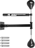 INNOLIFE Boxing Spinning Bar with 2pcs Speed Ball, Multifunction Wall Mounted MMA Speed Trainer,Folding Function Pole