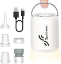 Sportneer Mini Air Pump: 1600mAh Rechargeable Air Pump for Inflatables with Hook, Magnetic and Light Function, Air Mattress Pump for Pool Floats, Sleeping Pads, Swimming Ring, Vacuum Storage Bags