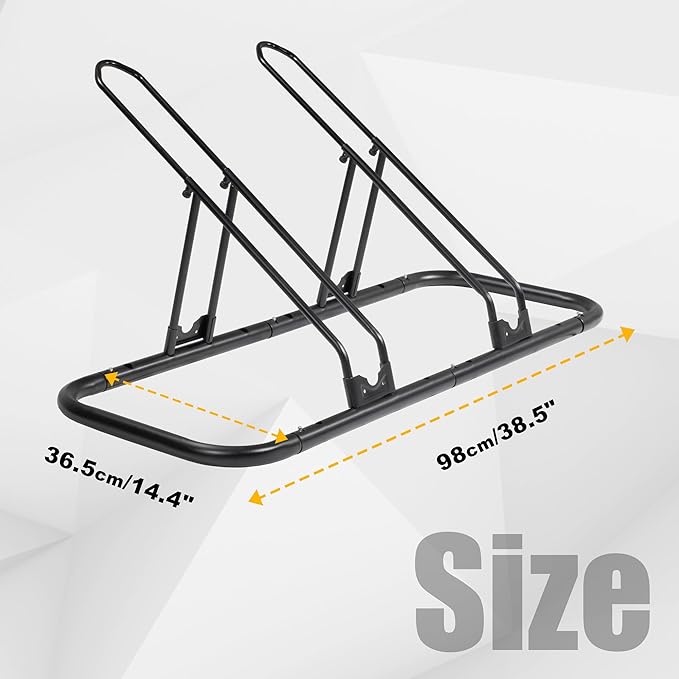 CyclingDeal Bike Rack Floor Parking Bike Stand for up to 6 Bicycles | Indoor, Home & Garage Storage Rack | Stable & Secure Bicycle Stand w/Tire Grooves Up to 29", Holding Plates & Custom Spacing