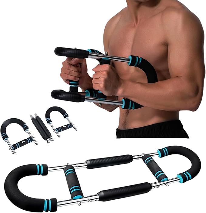 Twister Arm Exerciser,80-110lb Adjustable Spring Workout Bar, Forearm Triceps Chest Enhanced Exercise Strengthener,Portable Home Fitness Equipment, Detachable Design Fitness Anywhere